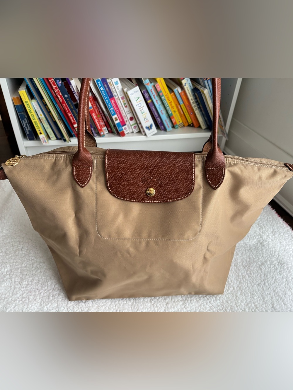 Longchamp Medium Le Pliage Shoulder Tote Bag - Tan/Beige